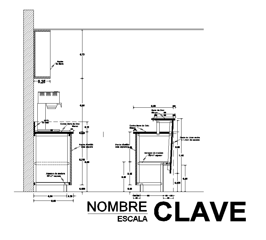 Detail structure elevation 2d view autocad file