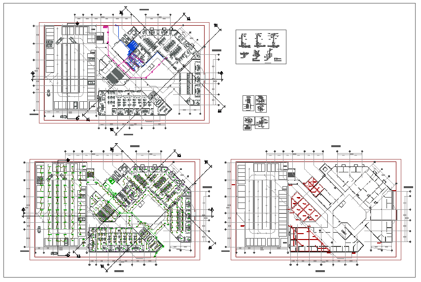 Detail view of hall with installation