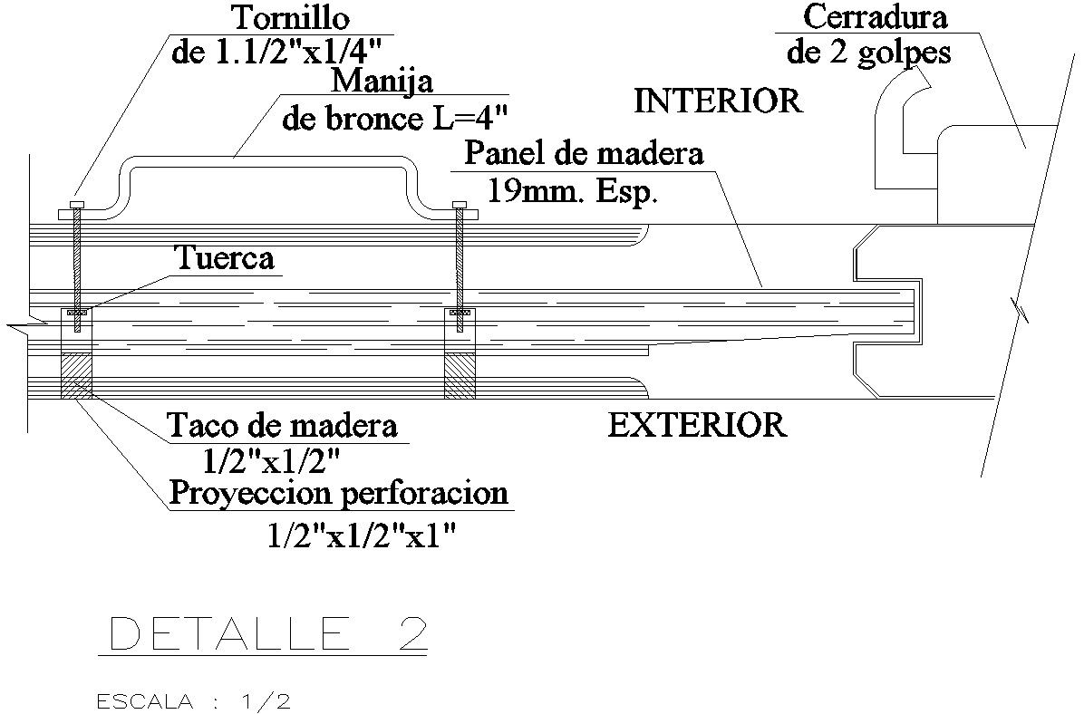 Detail 2 of structural member in AutoCAD 2D, CAD file, dwg file
