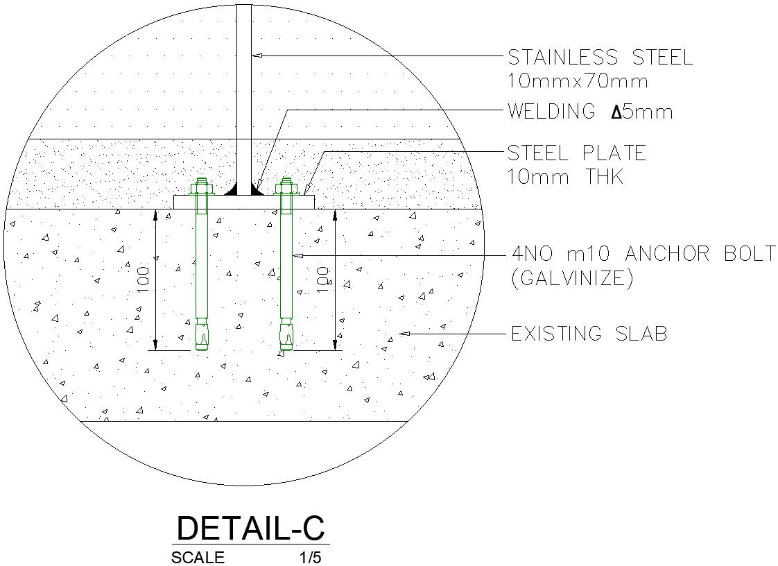 Detail C of slab In AutoCAD drawing