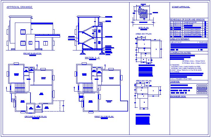 Explore Detailed ofG+1 Floor Plan Design and CAD Layout file
