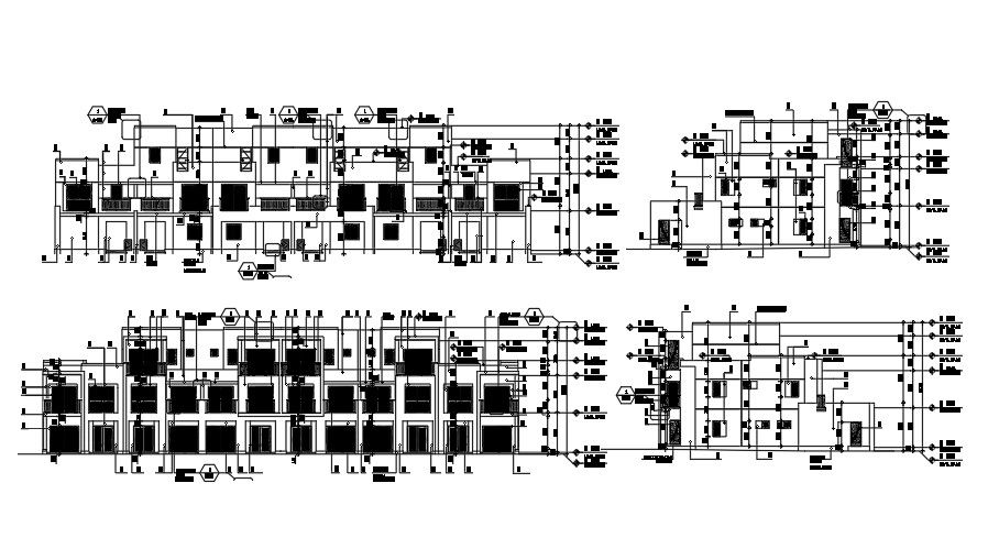 Detail Drawing of Front, back and both sides elevation.