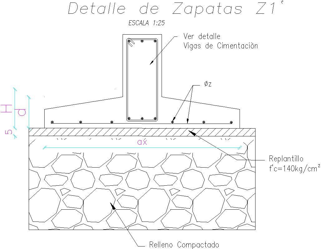 Detail Drawing of foundation and column.