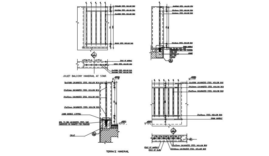 Detail Drawing of handrail.