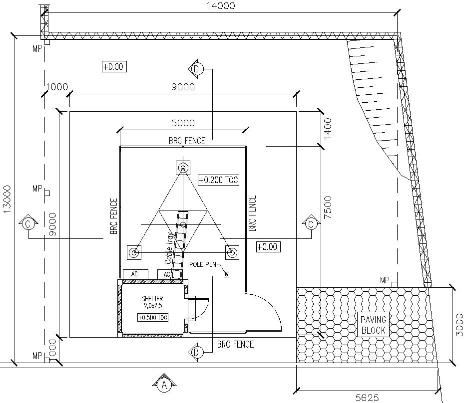 Detail Floor plan of tower in AutoCAD 2D, dwg file, CAD file