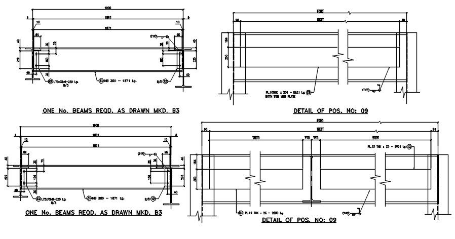 Detail about beam and New pan supply tank typical section details