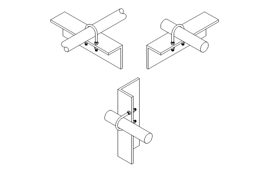 Detail design of channel bracket in AutoCAD 2D, dwg file, CAD file