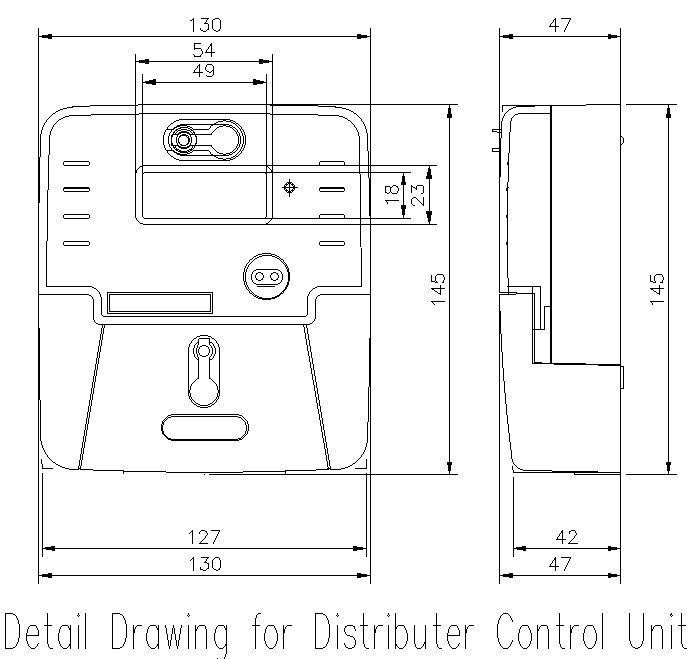 Detail drawing for distributor control unit in AutoCAD, dwg file, CAD file