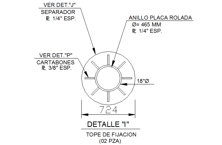 Detail drawing of FIXING STOP in AutoCAD 2D, dwg file, CAD file