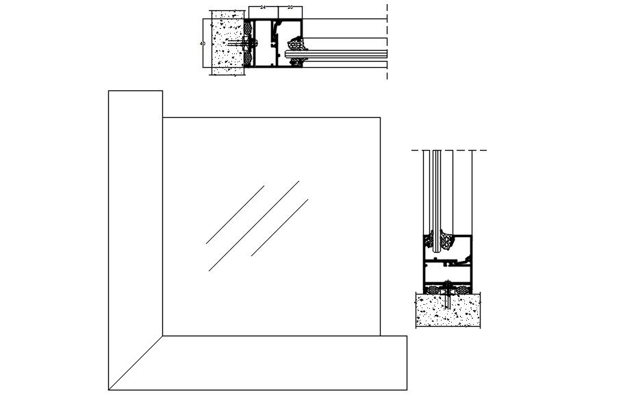 Detail drawing of L section of 40mm in AutoCAD, dwg file, CAD file