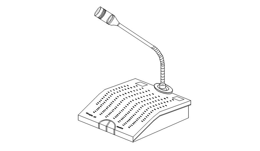 Detail drawing of Podium Speech Stand speaker, dwg file, CAD file