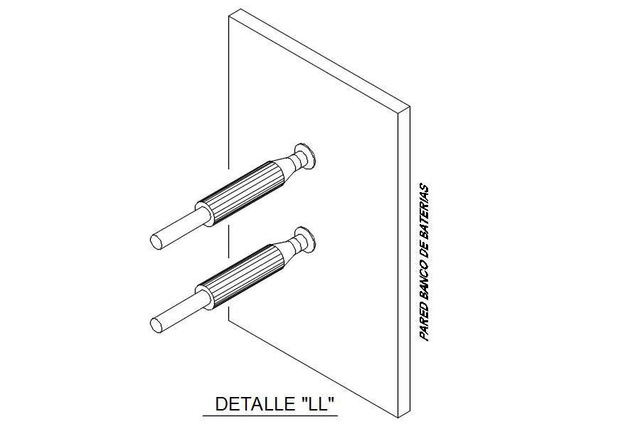 Detail drawing of battery wall in AutoCAD 2D, dwg file, CAD file