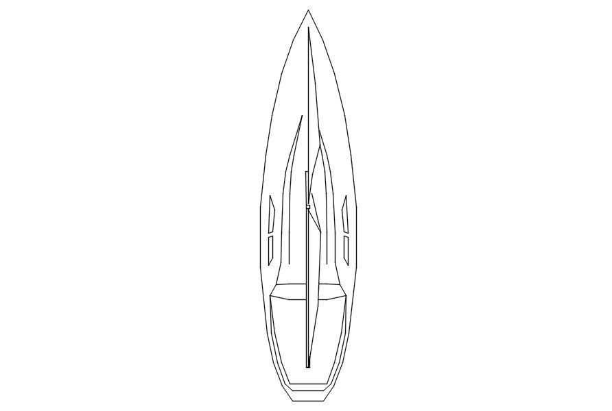 Detail drawing of boat in AutoCAD 2D, dwg file, CAD file