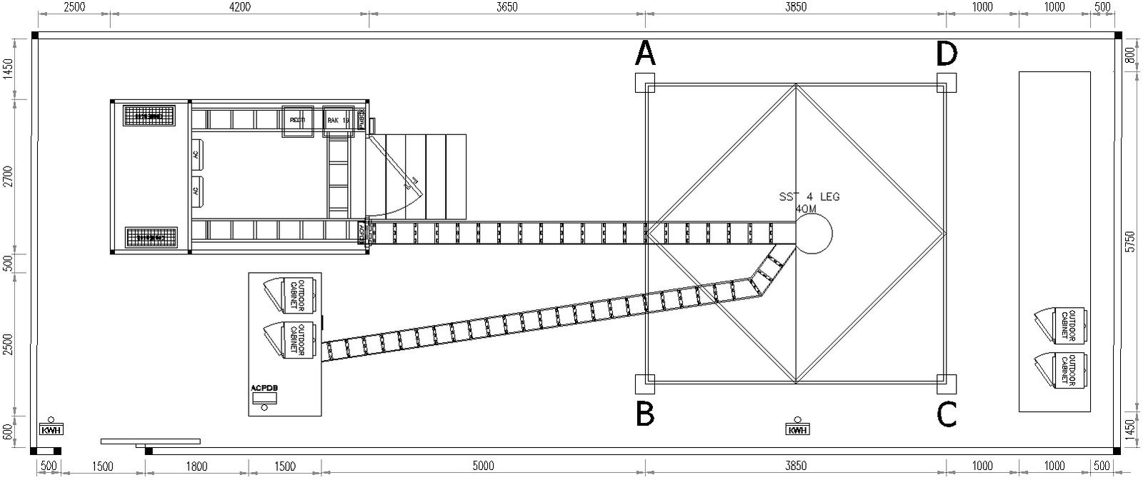 Detail drawing of cabinet of tower AutoCAD drawing