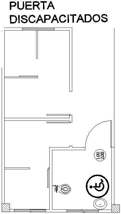 Detail drawing of disabled public toilet