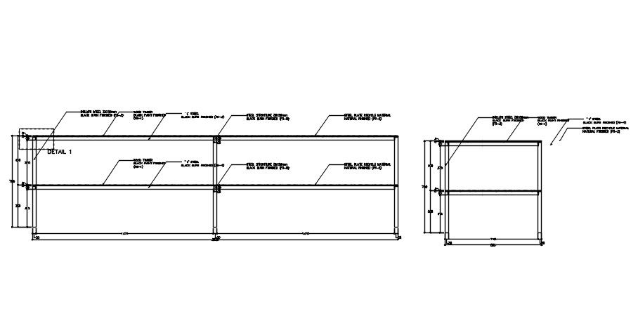 Detail drawing of display table in AutoCAD 2D design, CAD file, dwg file