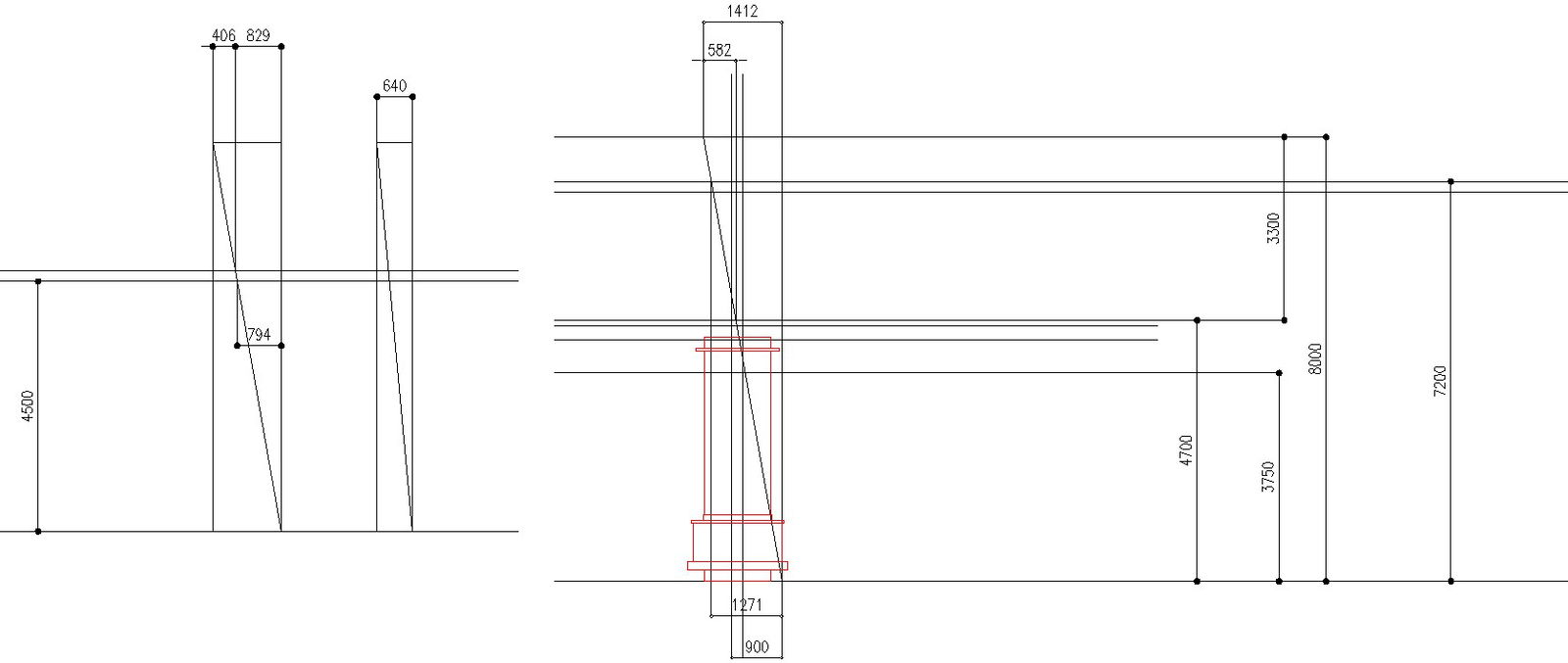 Detail drawing of door with AutoCAD drawing