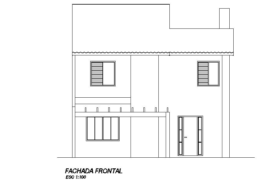 Detail drawing of front elevation of house