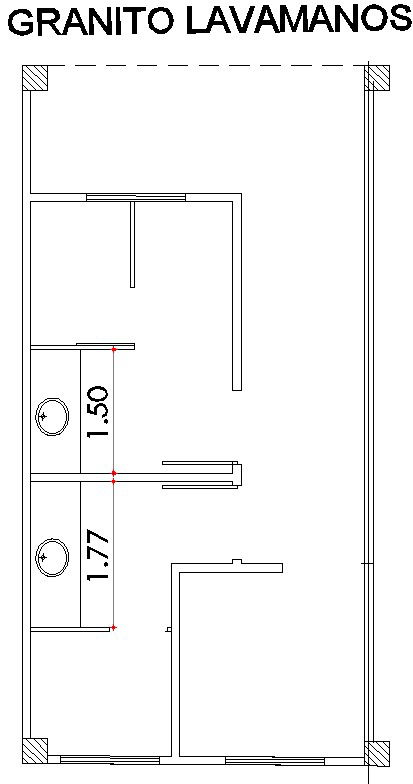Detail drawing of granite sink