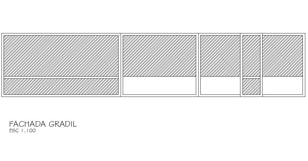 Detail drawing of grid facade
