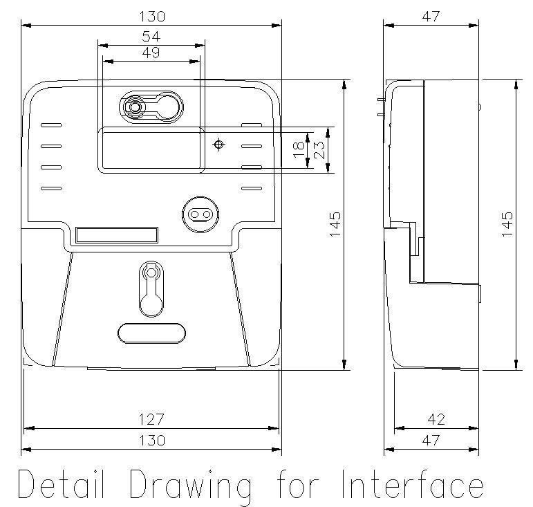 Detail drawing of interface in AutoCAD 2D design, dwg file, CAD file