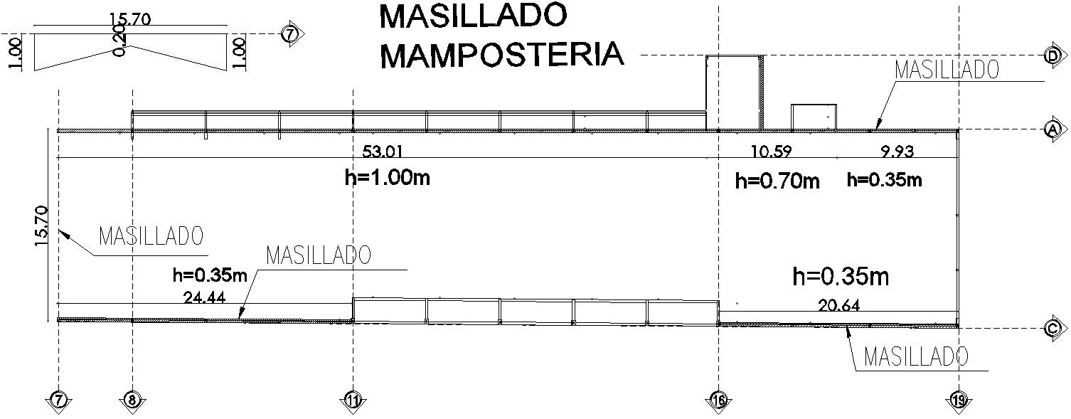 Detail drawing of masonry putty