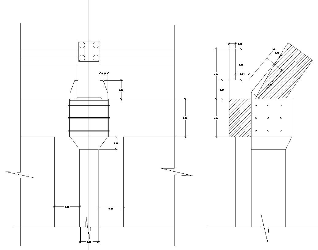 Detail drawing of metallic structure specification in AutoCAD 2D, dwg file, CAD file
