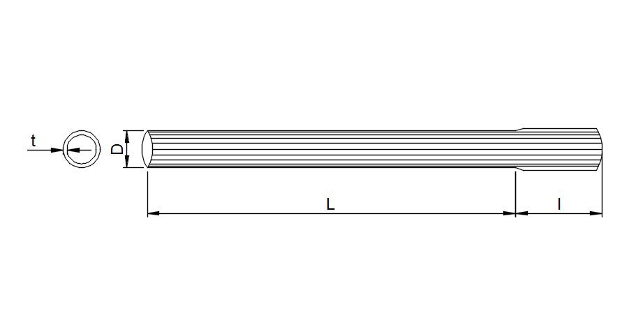 Detail drawing of of steel pipe in AutoCAD, dwg file.