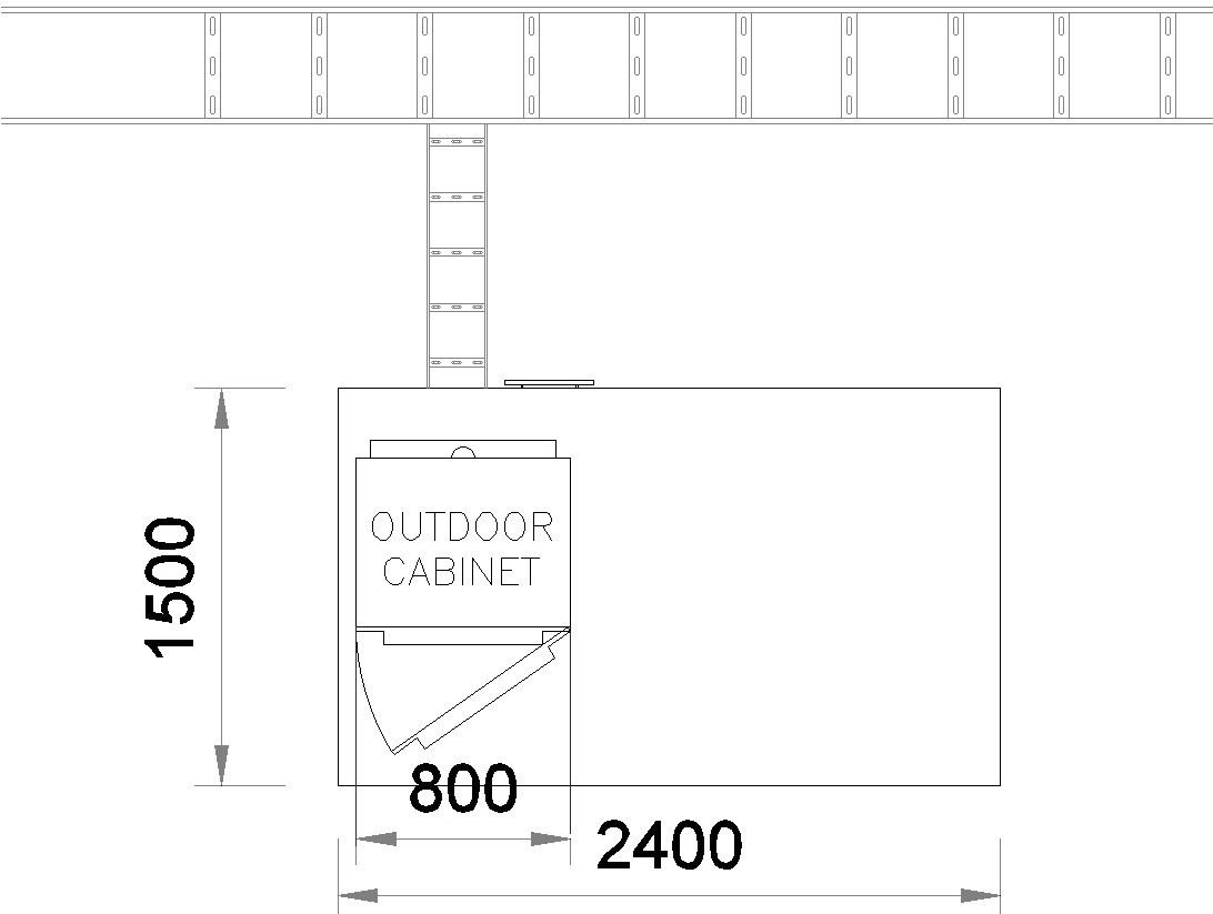 Detail drawing of outdoor cabinet AutoCAD drawing