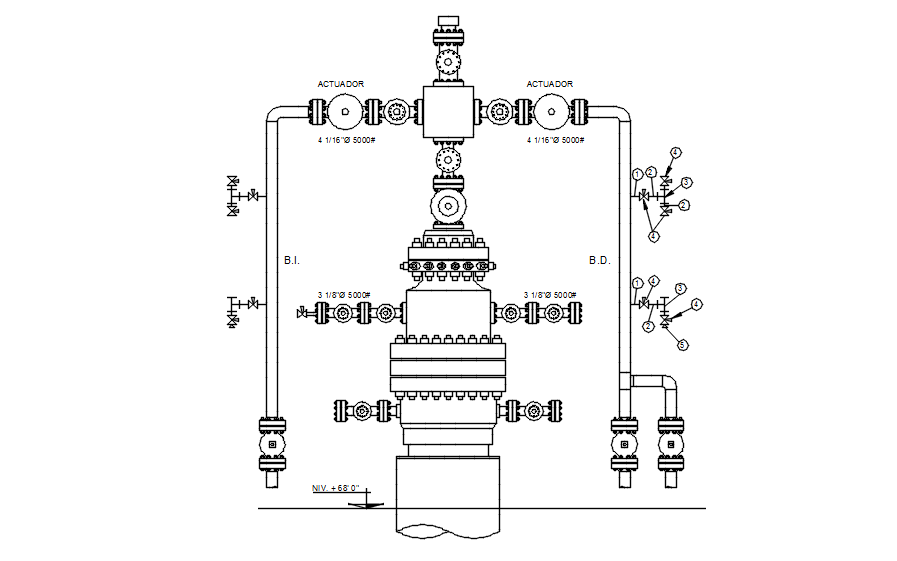 Detail drawing of pumping system in AutoCAD 2D, dwg file, CAD file