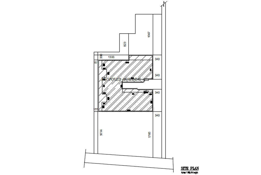 Detail drawing of site plan in AutoCAD 2D, dwg file, CAD file