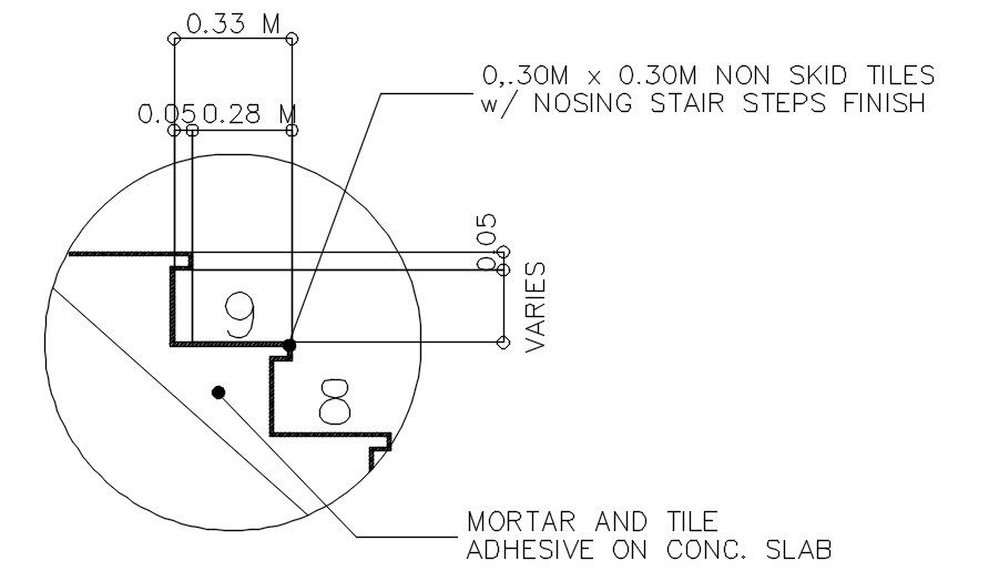 Detail drawing of stair in AutoCAD 2D, dwg file, CAD file