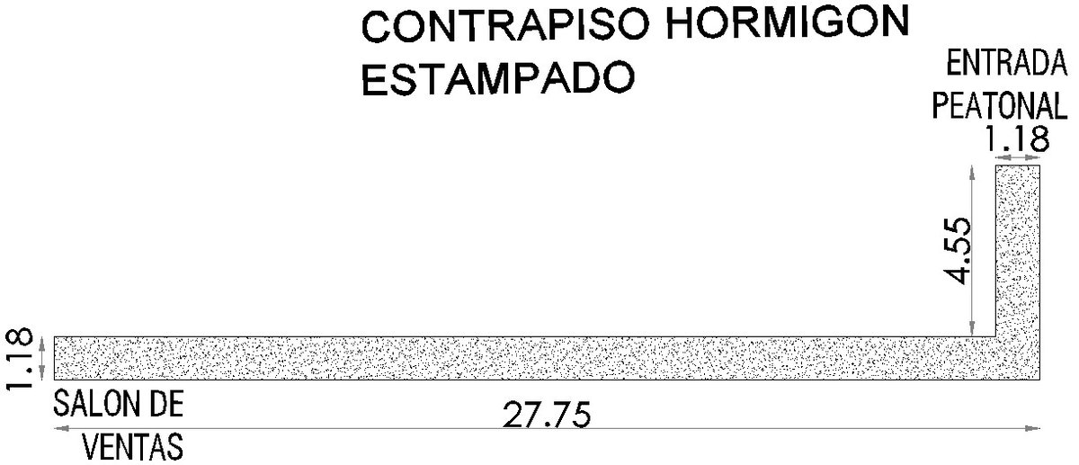 Detail drawing of stamped concrete subfloor