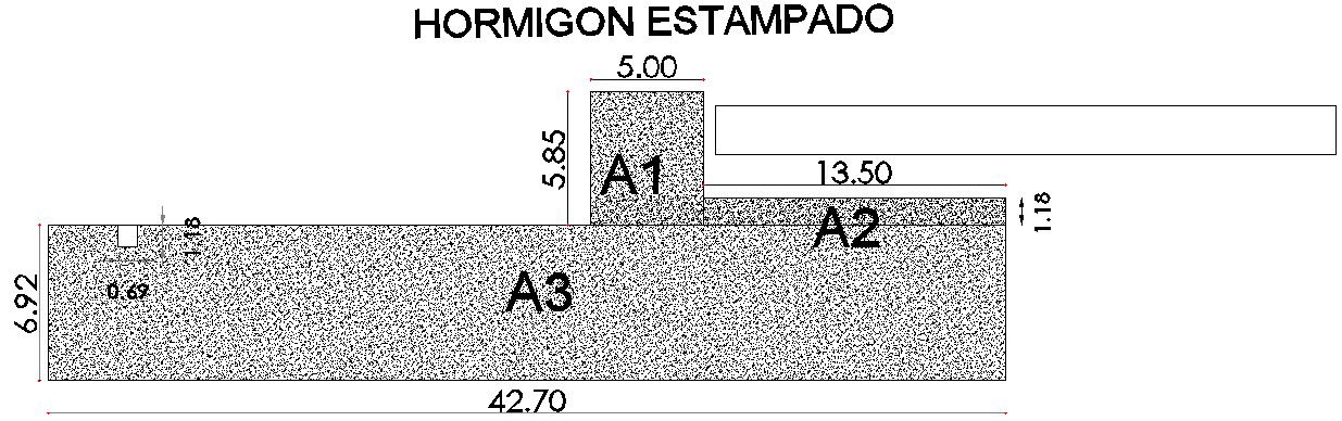 Detail drawing of stamped concrete wall
