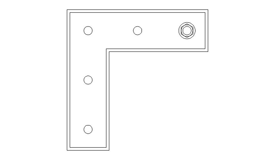 Detail drawing of steel plate in AutoCAD 2D, dwg file, CAD file