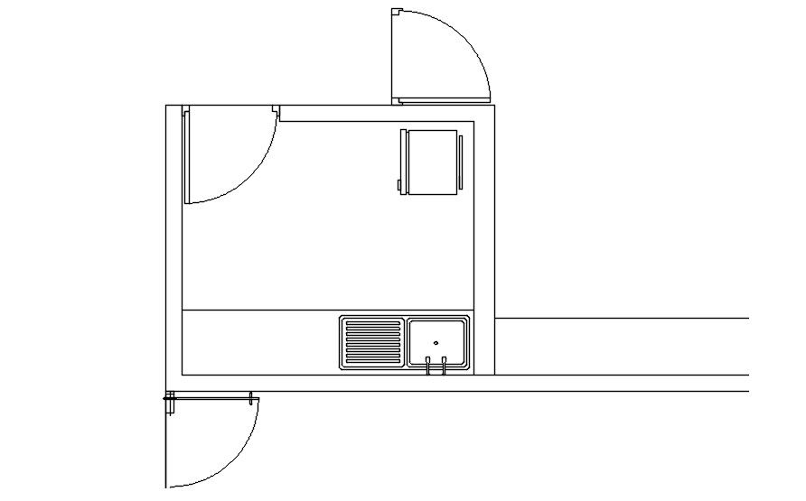 Detail drawing of top view of kitchen in AutoCAD 2D, dwg file, CAD file