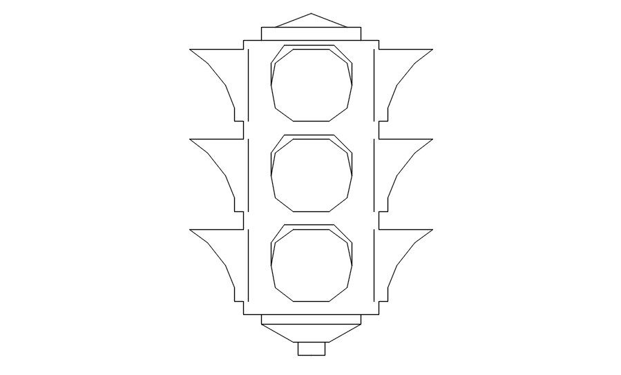 Detail drawing of traffic light in AutoCAD 2D, dwg file, CAD file