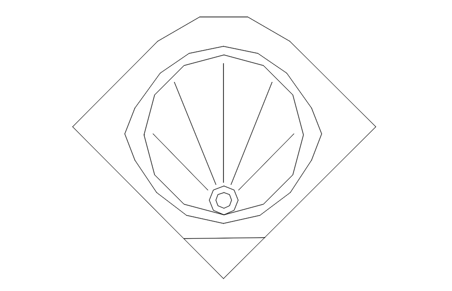 Detail drawing of washbasin in AutoCAD 2D, dwg file, CAD file