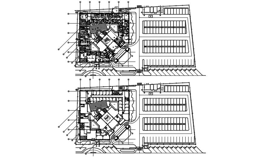 Detail drawing of wiring and cables in commercial building