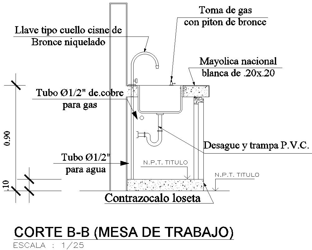 Detail drawing of work table in AutoCAD 2D, dwg file, CAD file