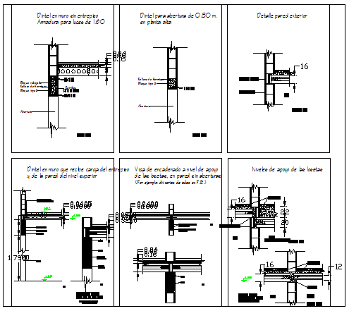 Detailed of concrete block wall design drawing