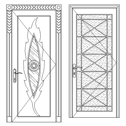 Detailed view of traditional type door designing blocks dwg file