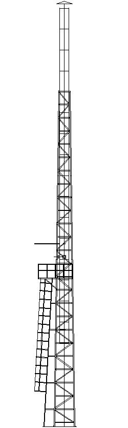 Detailed 2D design of tower in AutoCAD drawing, CAD file, dwg file