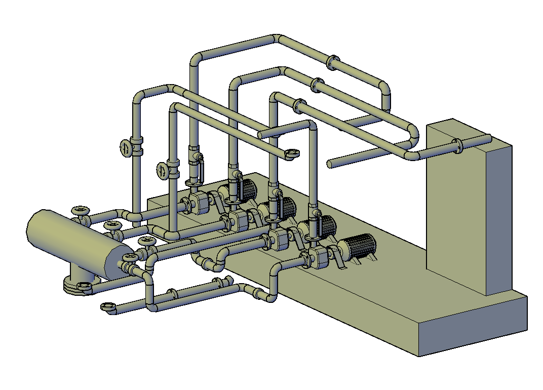 Detailed 3D Pump Station Design In AutoCAD DWG File