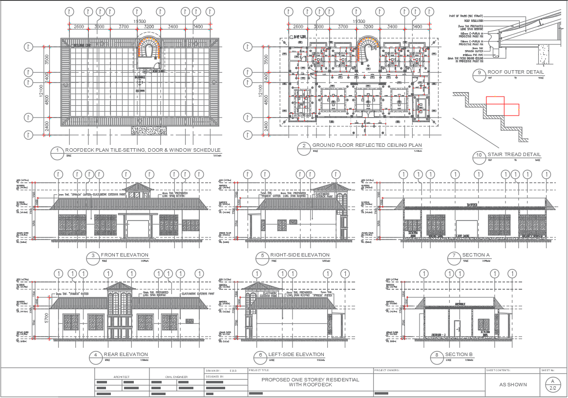 Detailed Architectural Plans for Roof Deck Design In AutoCAD File