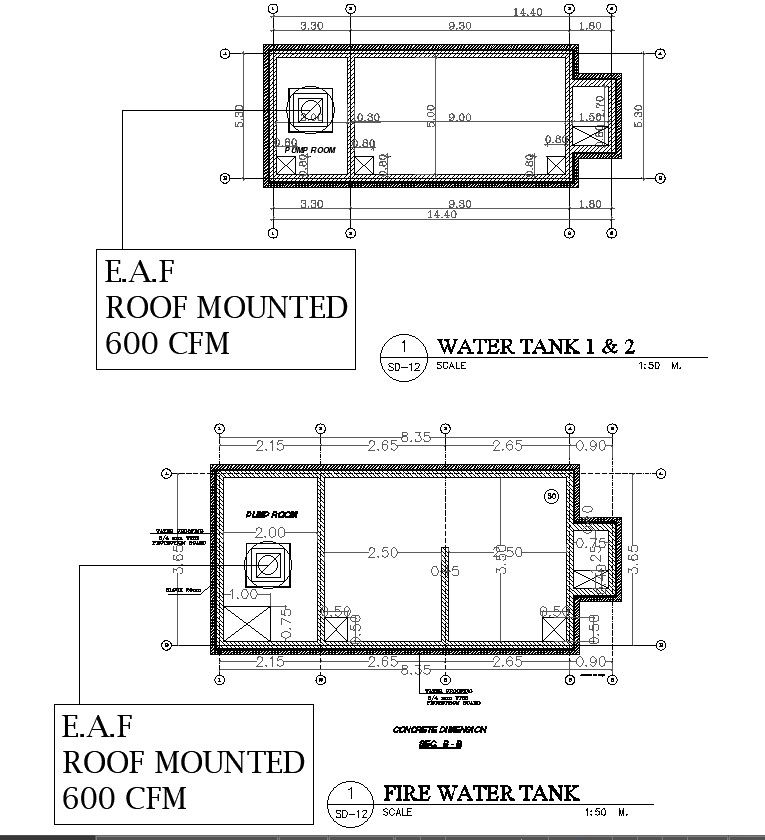 Detailed AutoCAD DWG File for Fire Water Tank Design
