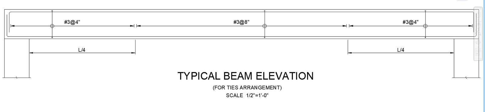Detailed Beam Elevation CAD Drawing In AutoCAD DWG File