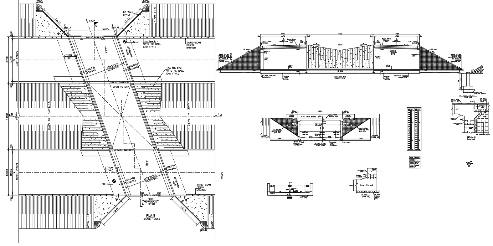 Detailed Bridge construction AutoCAD Drawing in dwg file