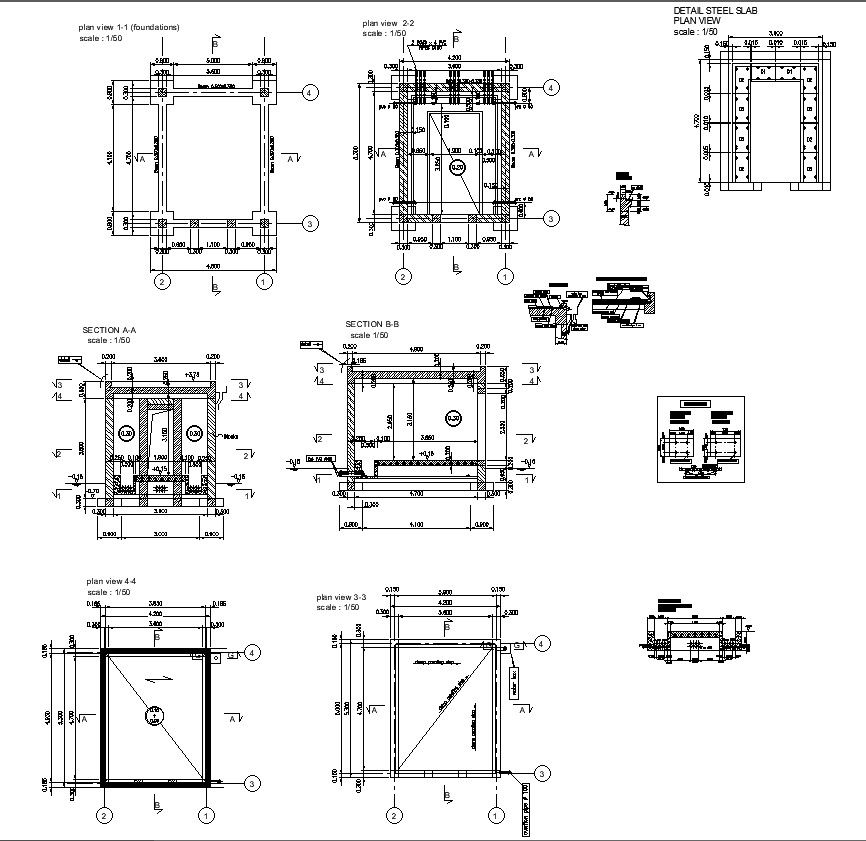 Detailed Construction Of Water Tank CAD Drawing in DWG File Format