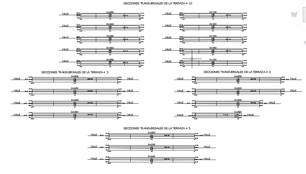 Detailed Cross Section of Terrace Plan CAD Drawing in DWG File